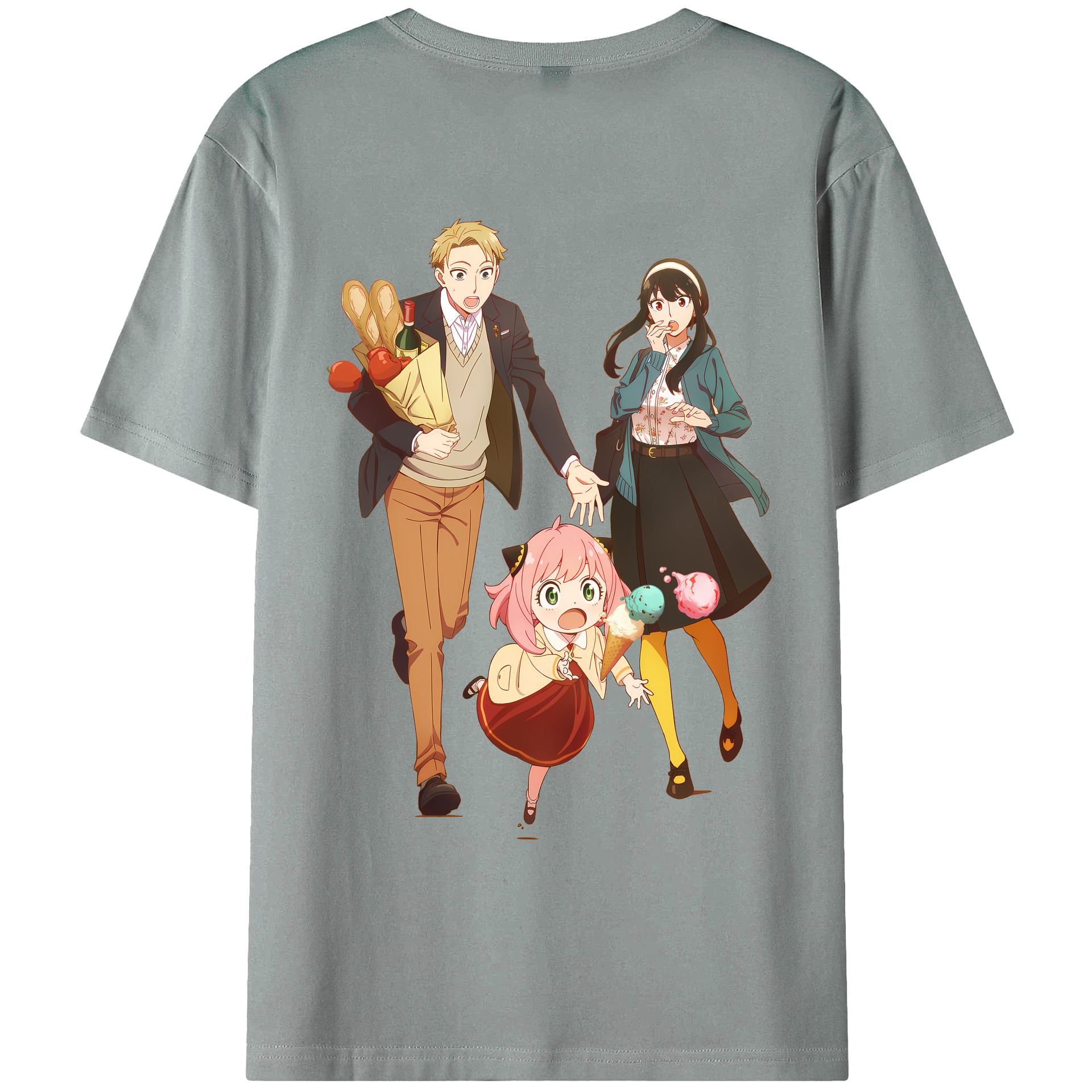 （画像用） SPY×FAMILY间谍家家酒 綿100％ メンズ半袖Tシャツ（バックプリント） 通気性
